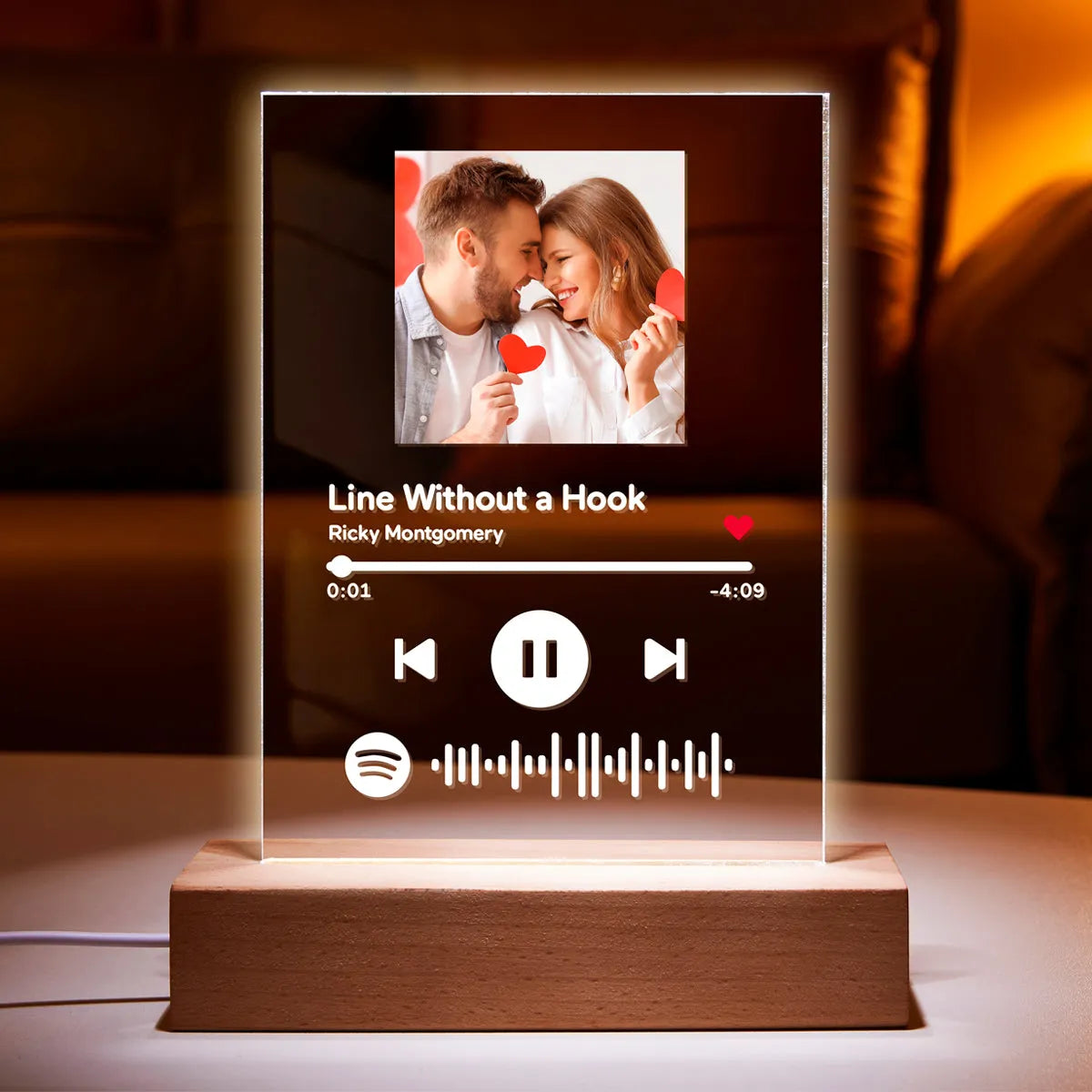 Scannable Spotify Code Plaque Keychain Music and Photo Acrylic, Song Keychain 2.1in*3.4in (5.4*8.6cm)