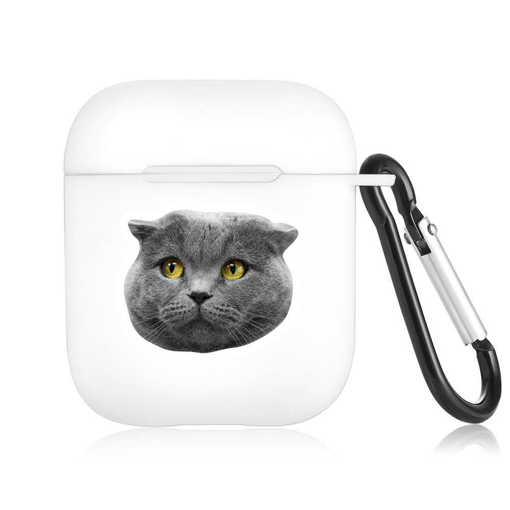 Airpods Case Custom Photo Cute Cat Earphone Case White - Avatar