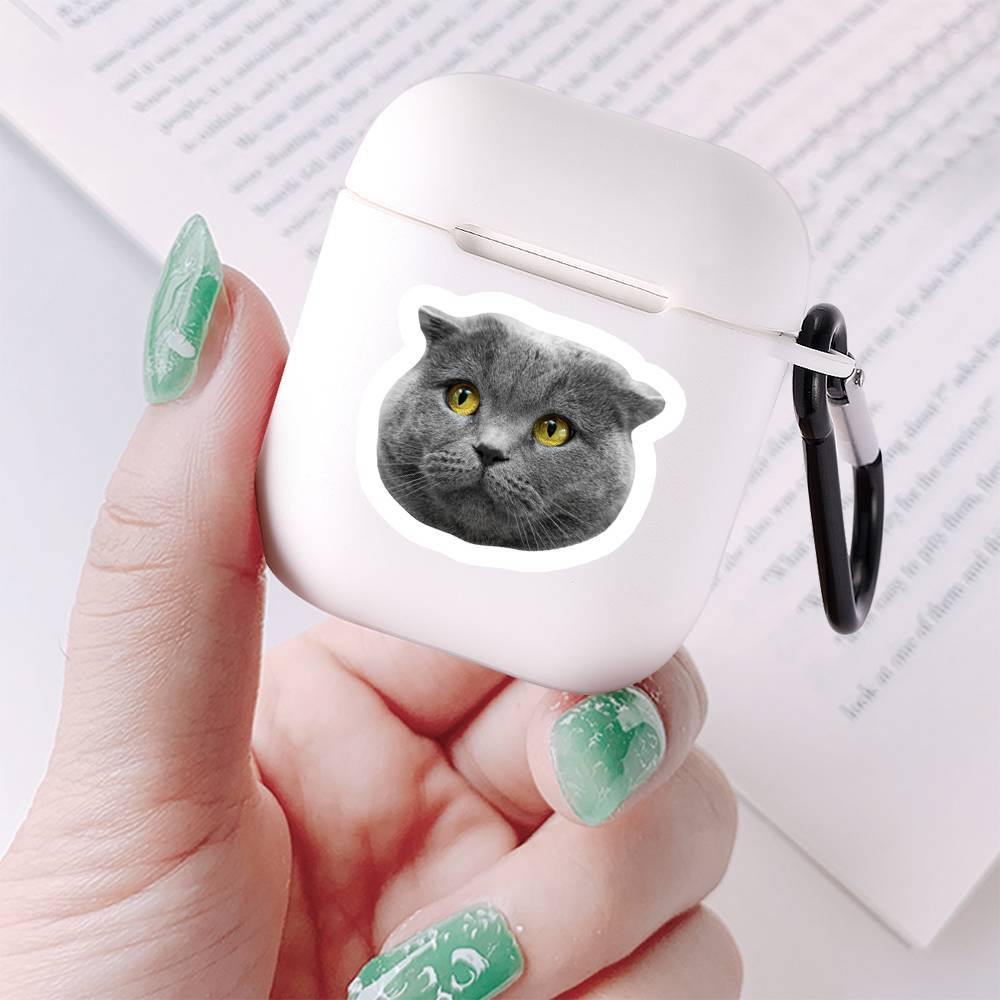Airpods Case Custom Photo Cute Cat Earphone Case White - Avatar