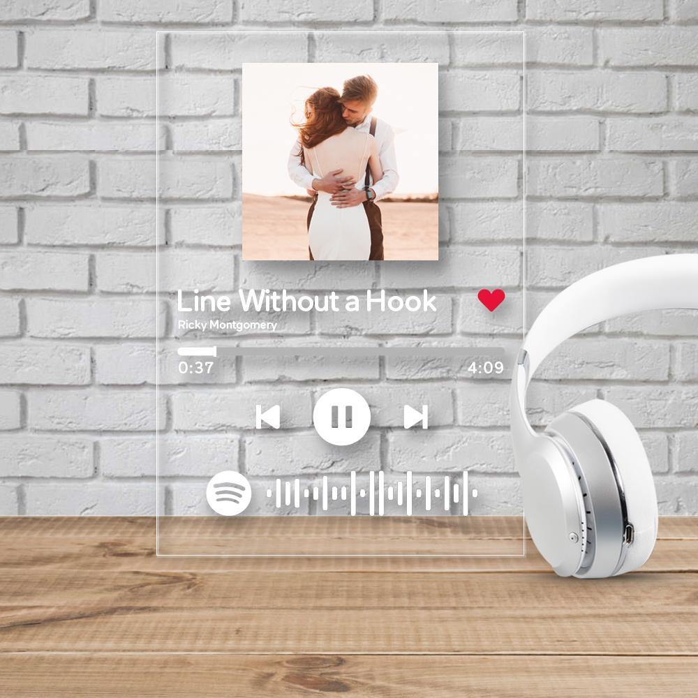 Scannable Spotify Code Plaque Keychain Music and Photo Acrylic, Song Keychain 2.1in*3.4in (5.4*8.6cm)