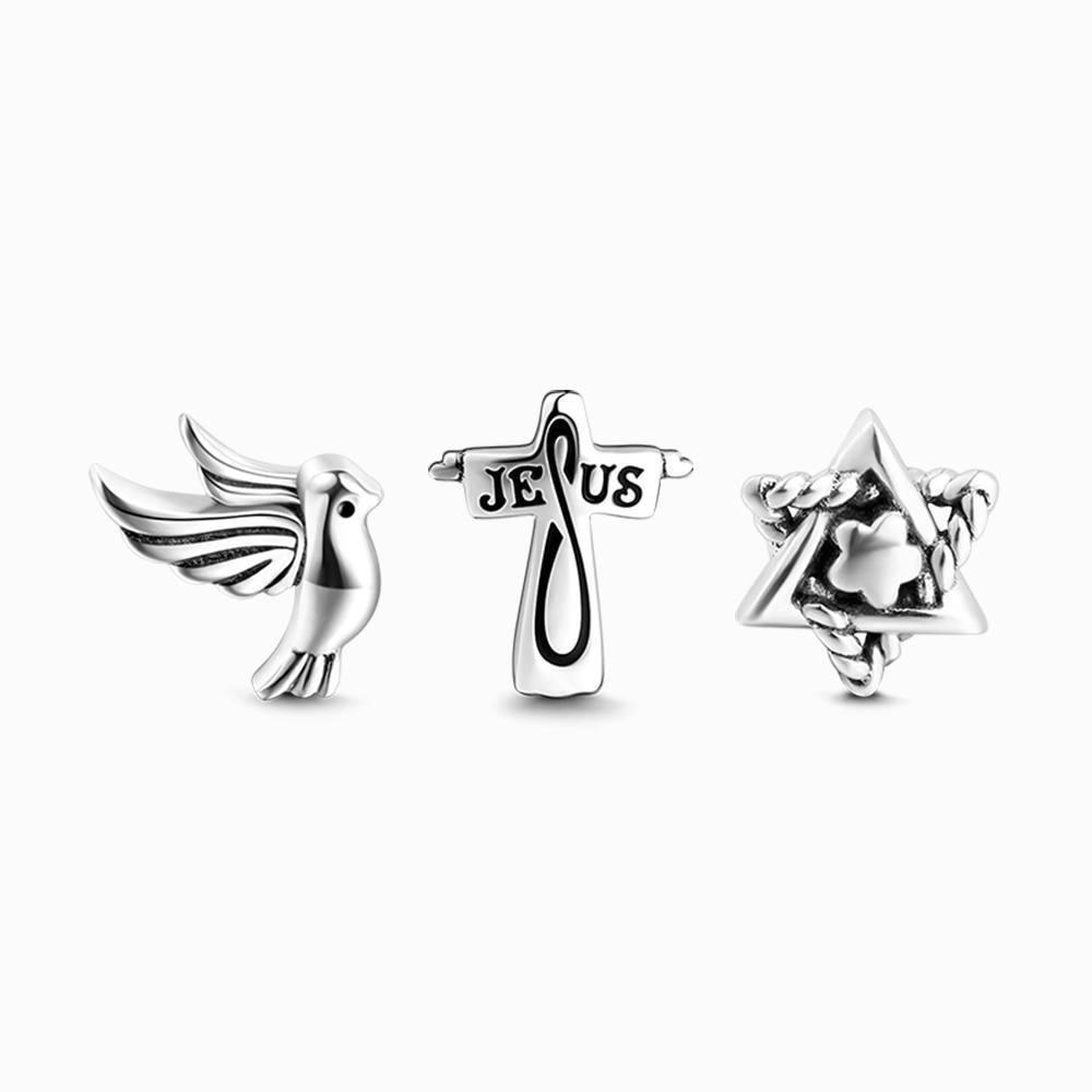 Believe in Jesus Petite Locket Charms Set Silver