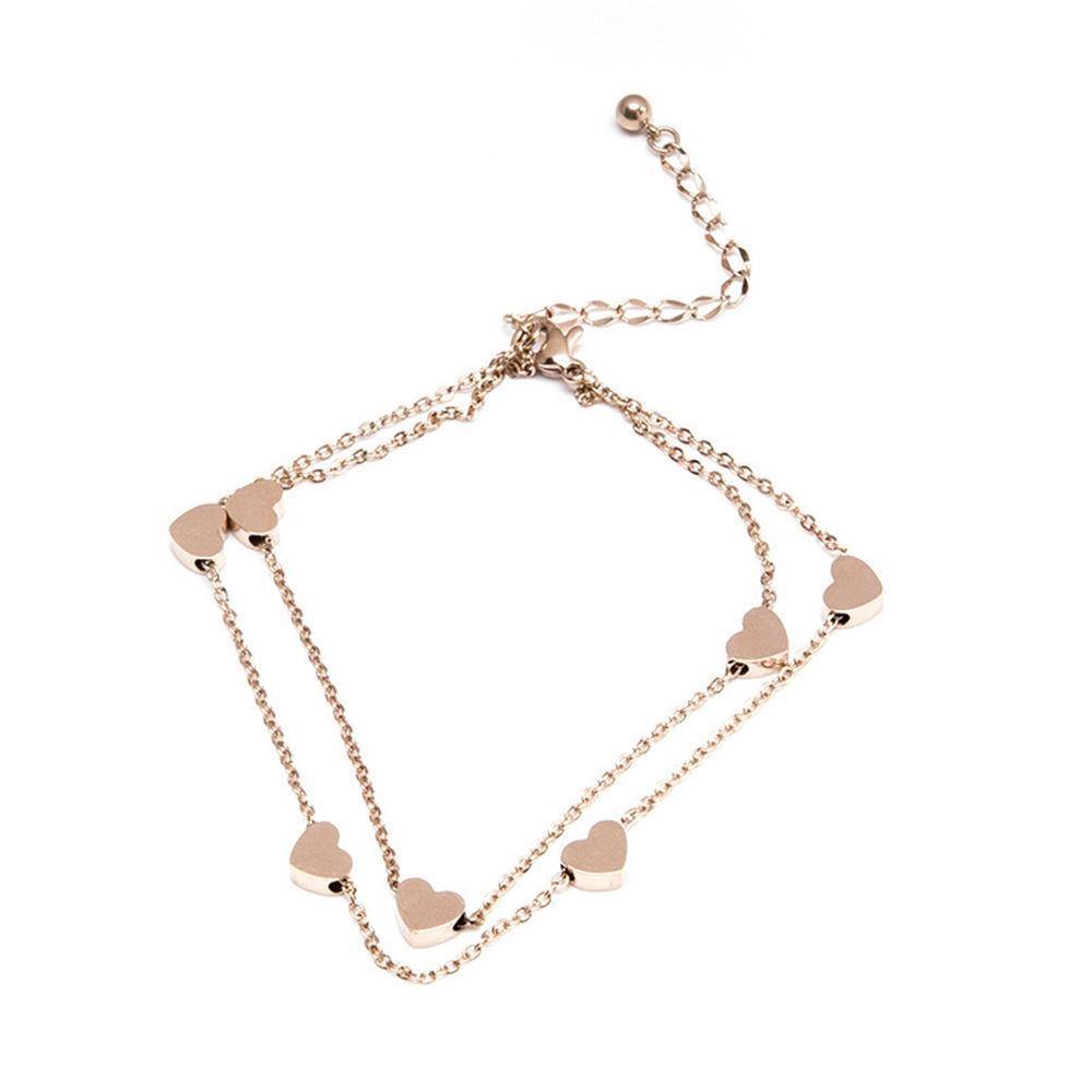 Double Heart Anklet