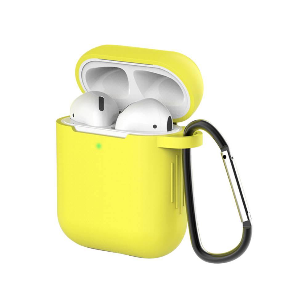 AirPods Case Bright Solid Color Silicone Case with Keychain