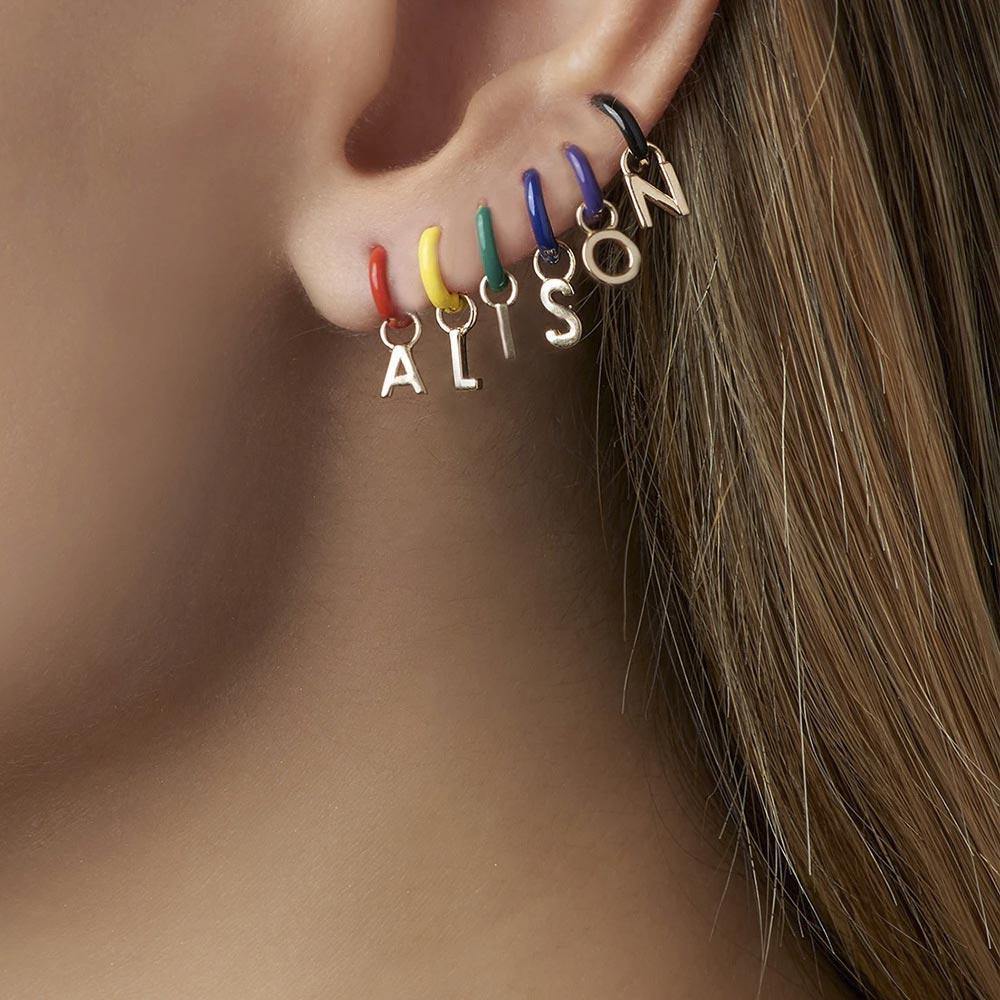 Alphabet B Earrings Gold Plated Alloy