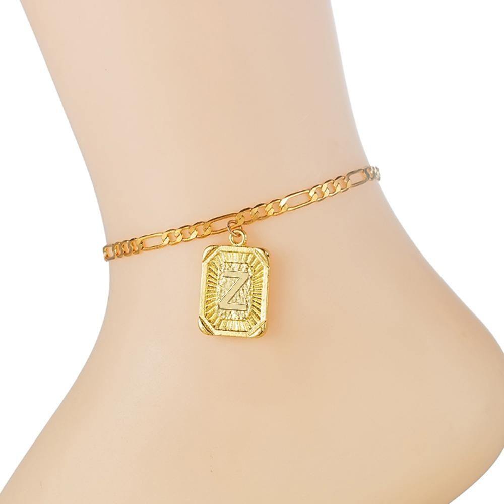 Z Capital Letter Pendant Anklet Foot Chain (A to Z)