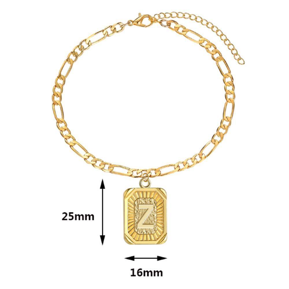 Z Capital Letter Pendant Anklet Foot Chain (A to Z)