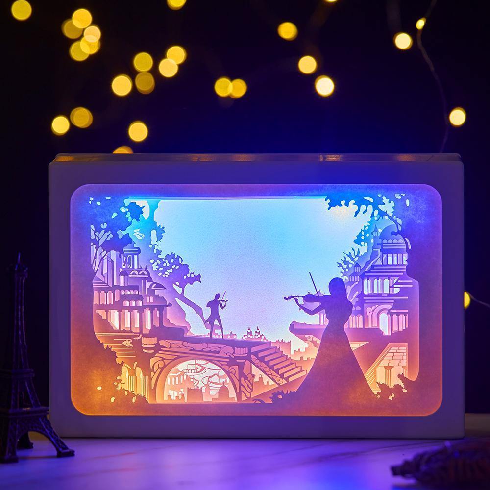 3D Paper Cut Light Horizontal Box Gifts