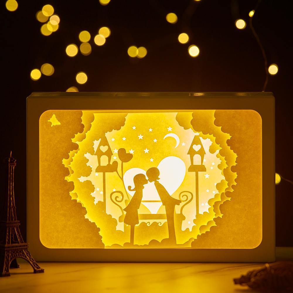 3D Paper Cut Light Vertical Box Gifts
