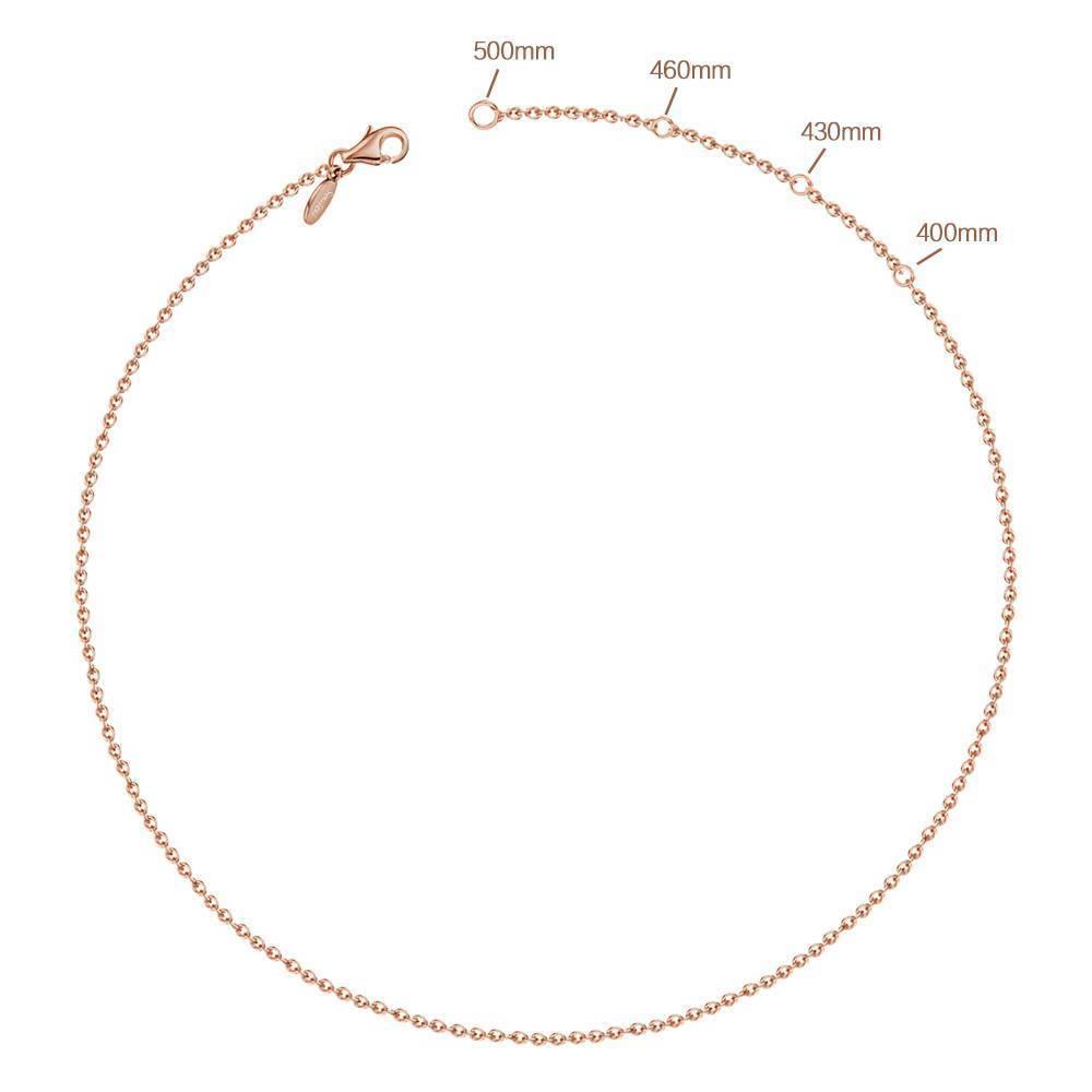 3D Engraved Vertical Bar Necklace Rose Gold Plated Silver