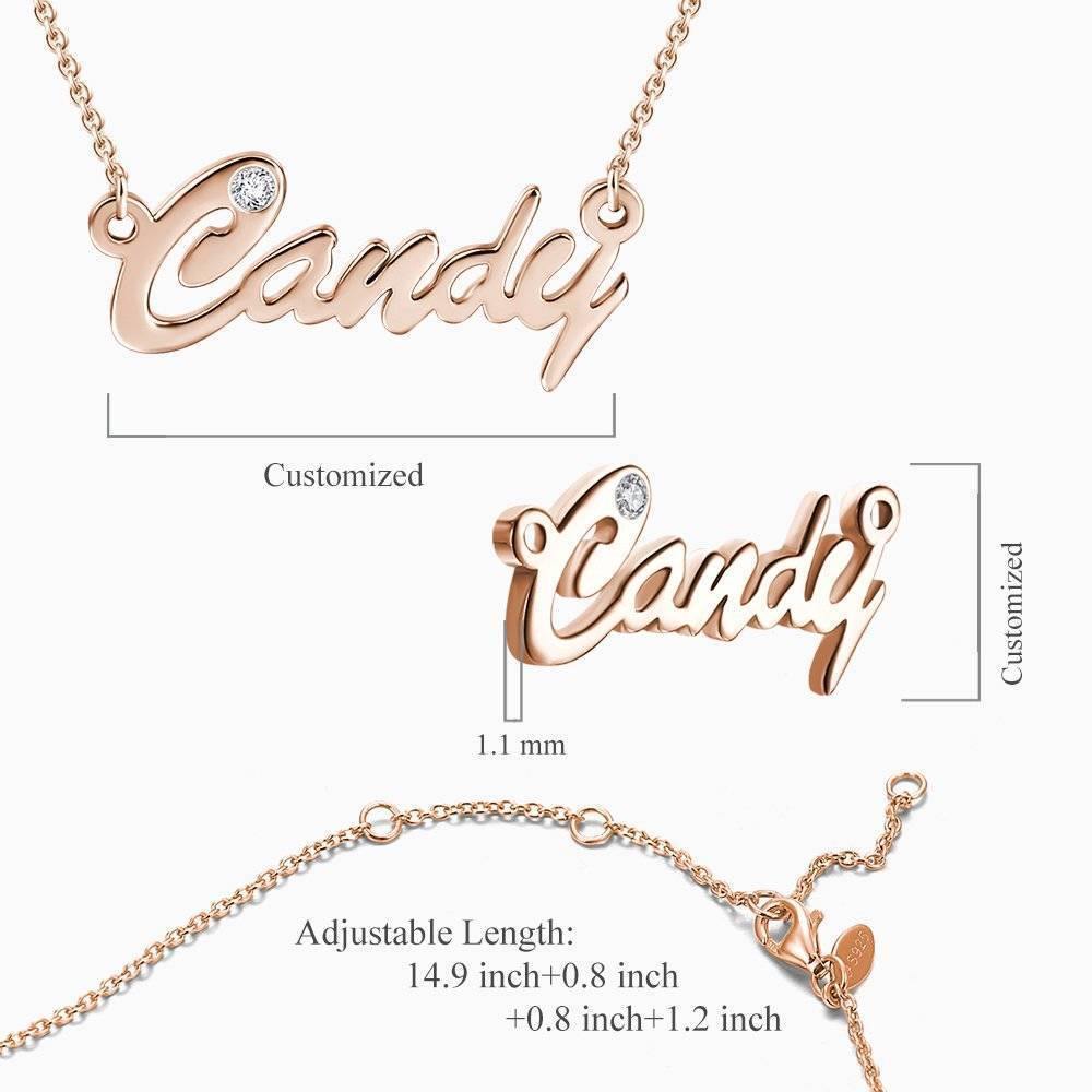 0.02ct Diamond Name Necklace Rose Gold Plated Silver