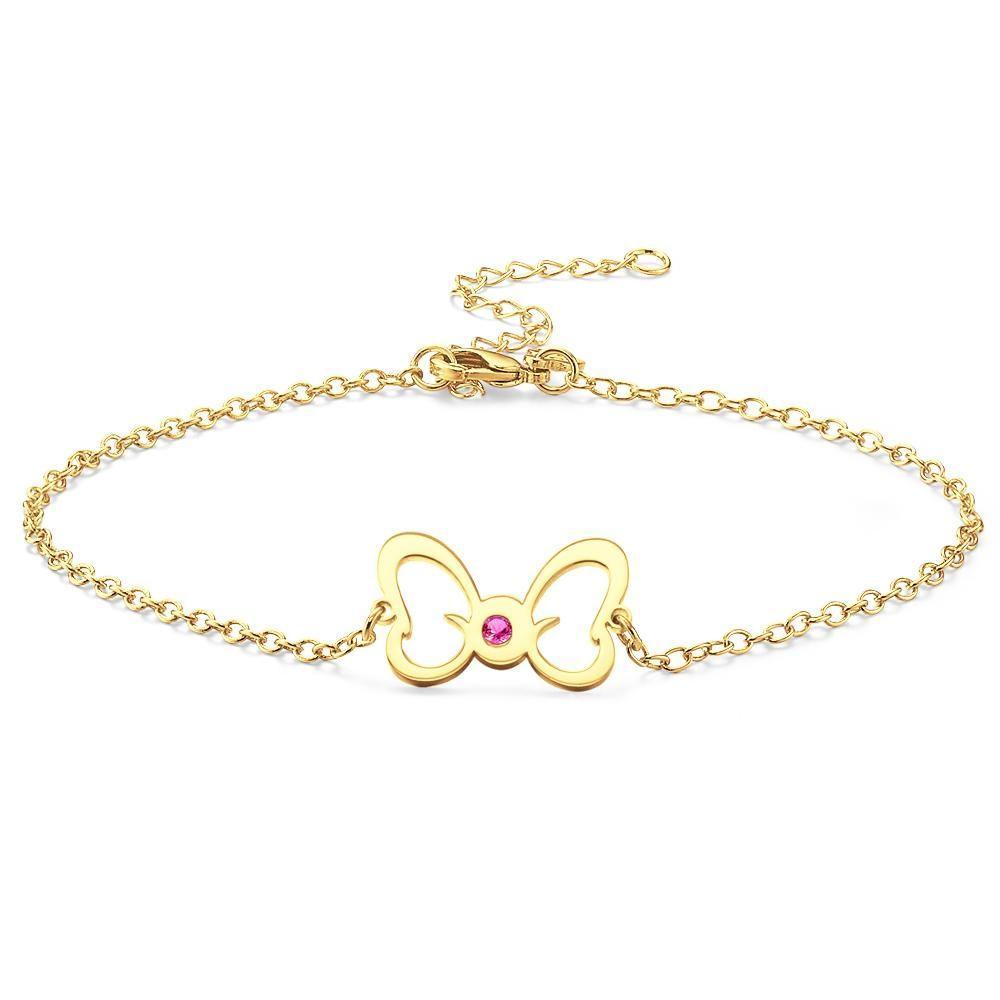 Custom Birthstone Anklet Birthstone Jewelry Gifts For Her 14k Gold Plated