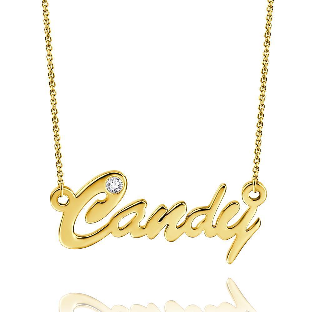 0.02ct Diamond Name Necklace Rose Gold Plated Silver