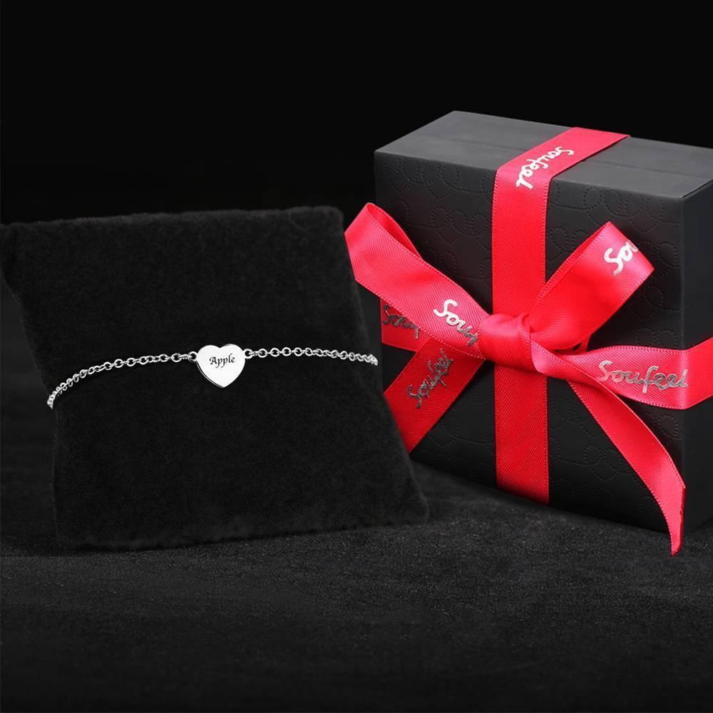 Sterling Silver Engraved Heart Anklet