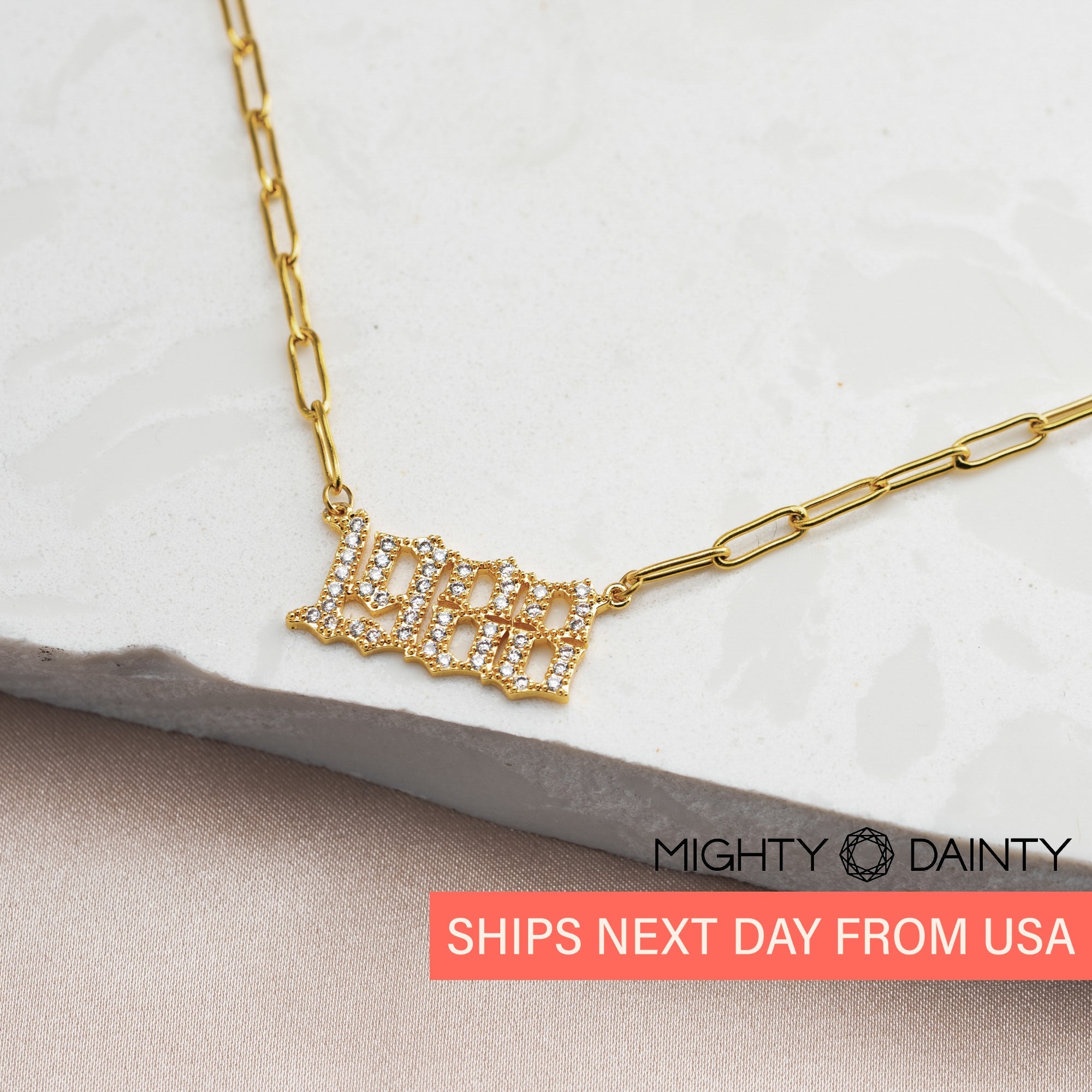 Year Paperclip Gold Chain Necklace