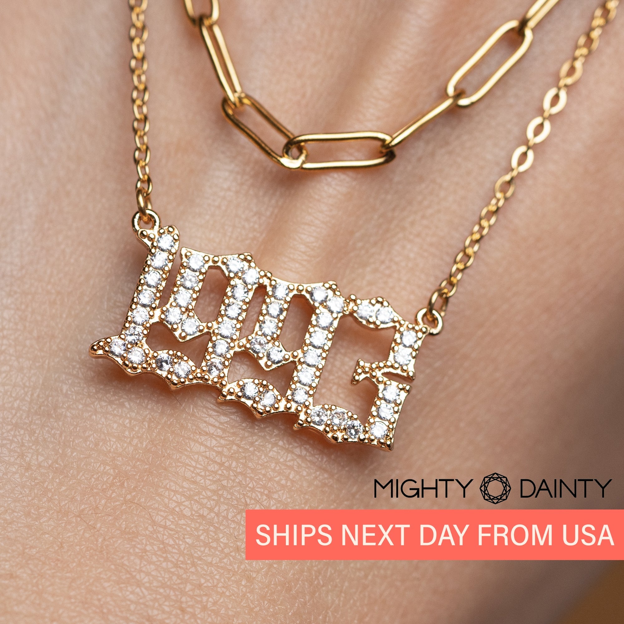 Birth Year Layered Chain Necklace