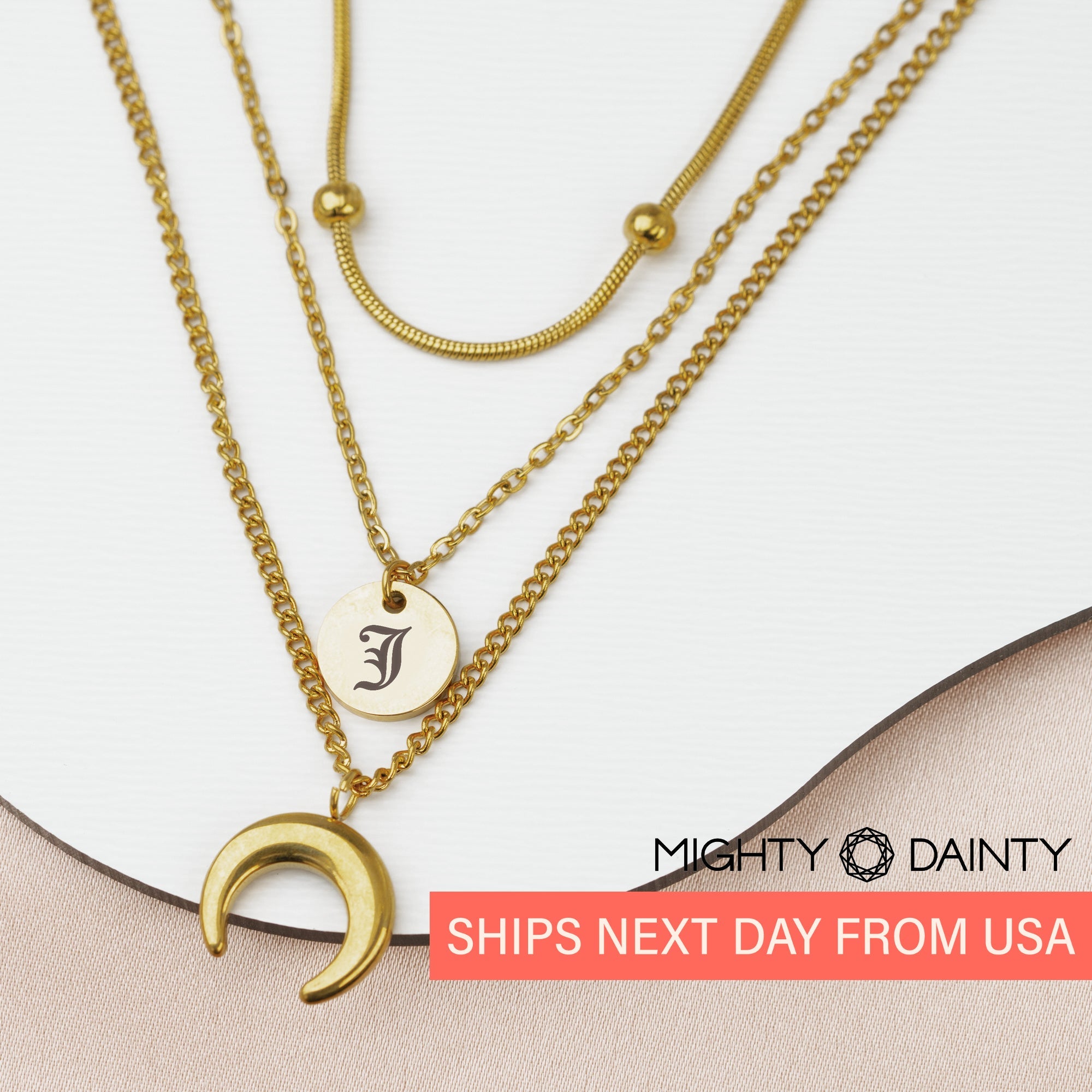 Crescent Moon Necklace Set