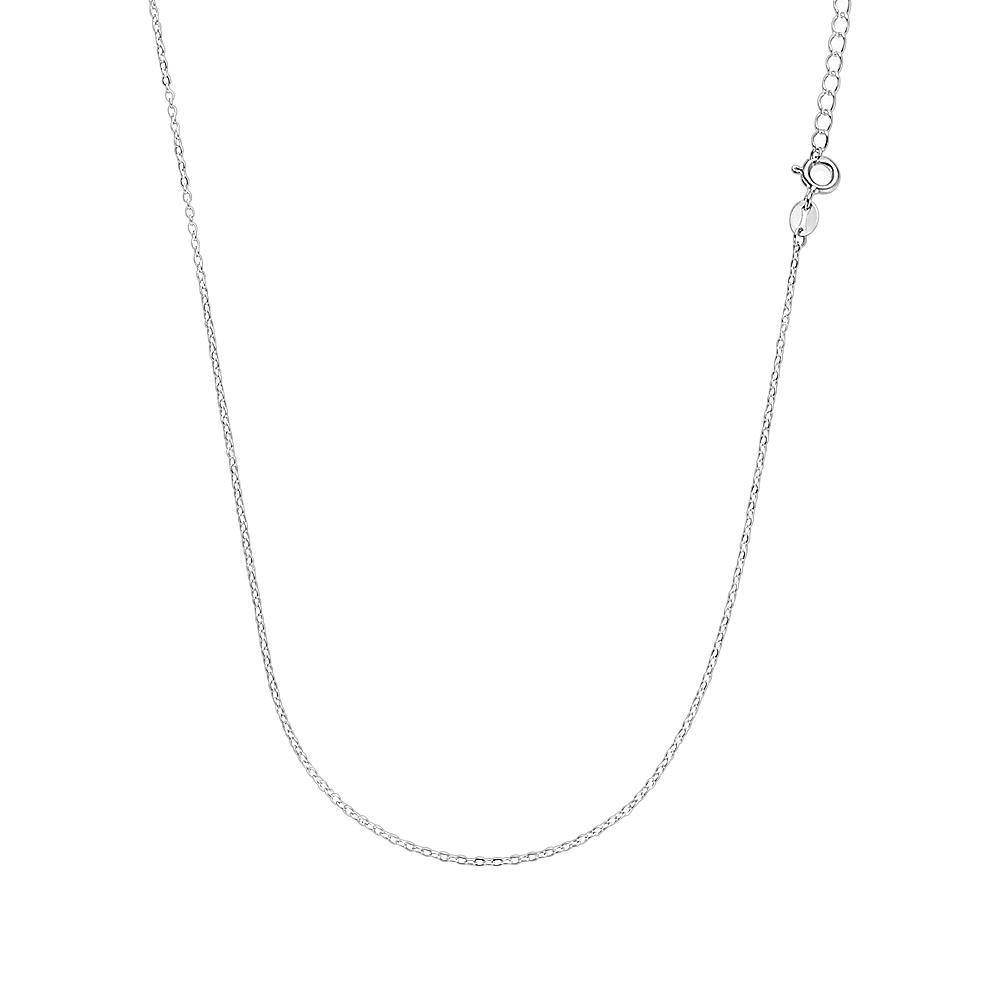 17.7in Rolo Chain Basic Necklace Silver - Length Adjustable
