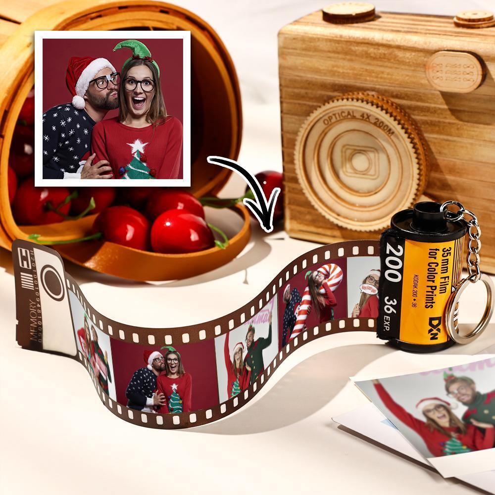 5 Pics Custom Photo Camera Roll Keychain with Pictures Customized Photo Gifts for Family
