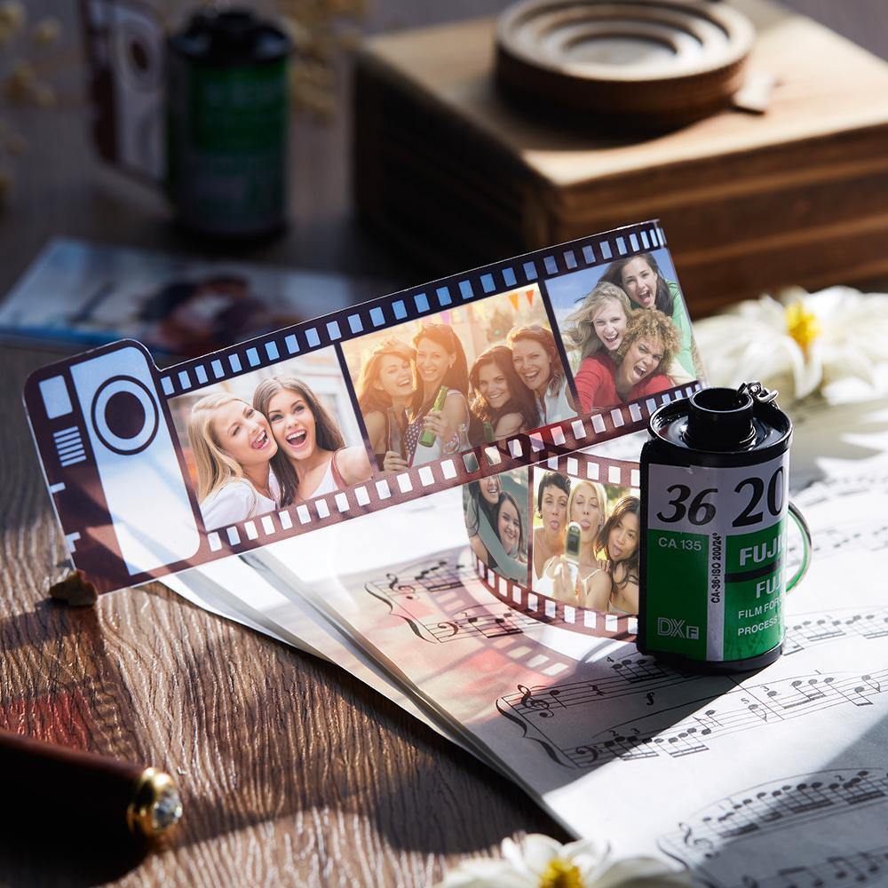 10 Pics Custom Photo Camera Roll Keychain Customized Photo Gifts for Family Green Color