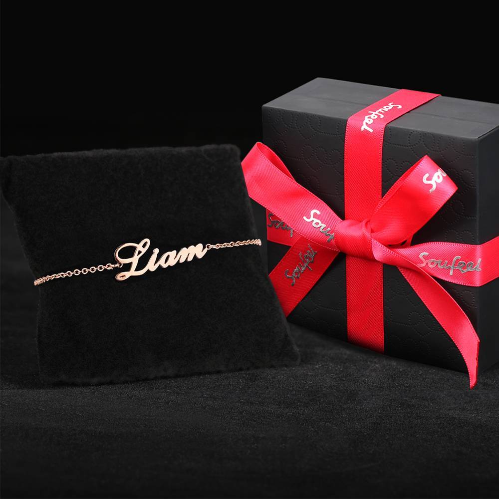 Personalized Name Anklet Rose Gold Plated - Rose Gold