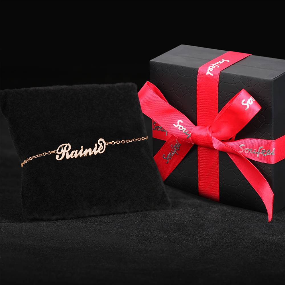 Children's Name Anklet Rose Gold Plated - Length Adjustable