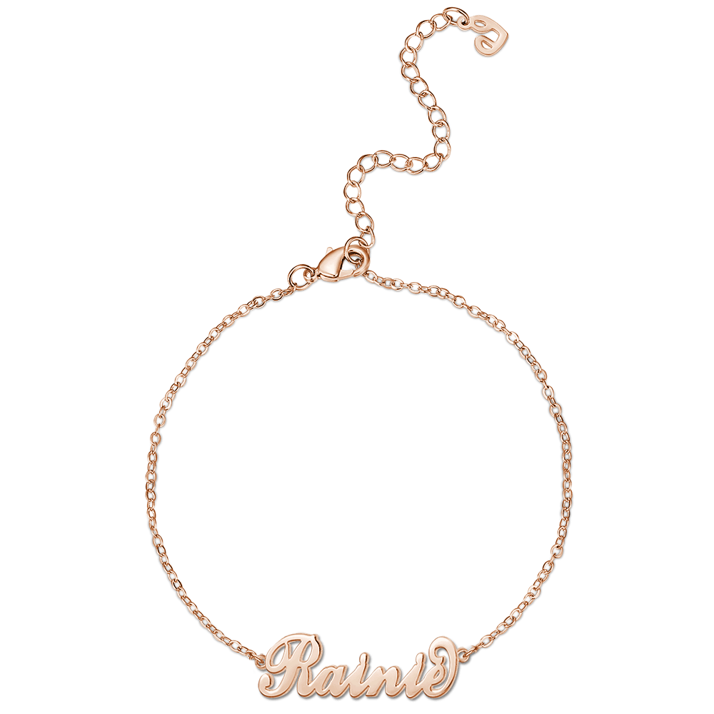 Children's Name Anklet 14K Gold Plated - Length Adjustable