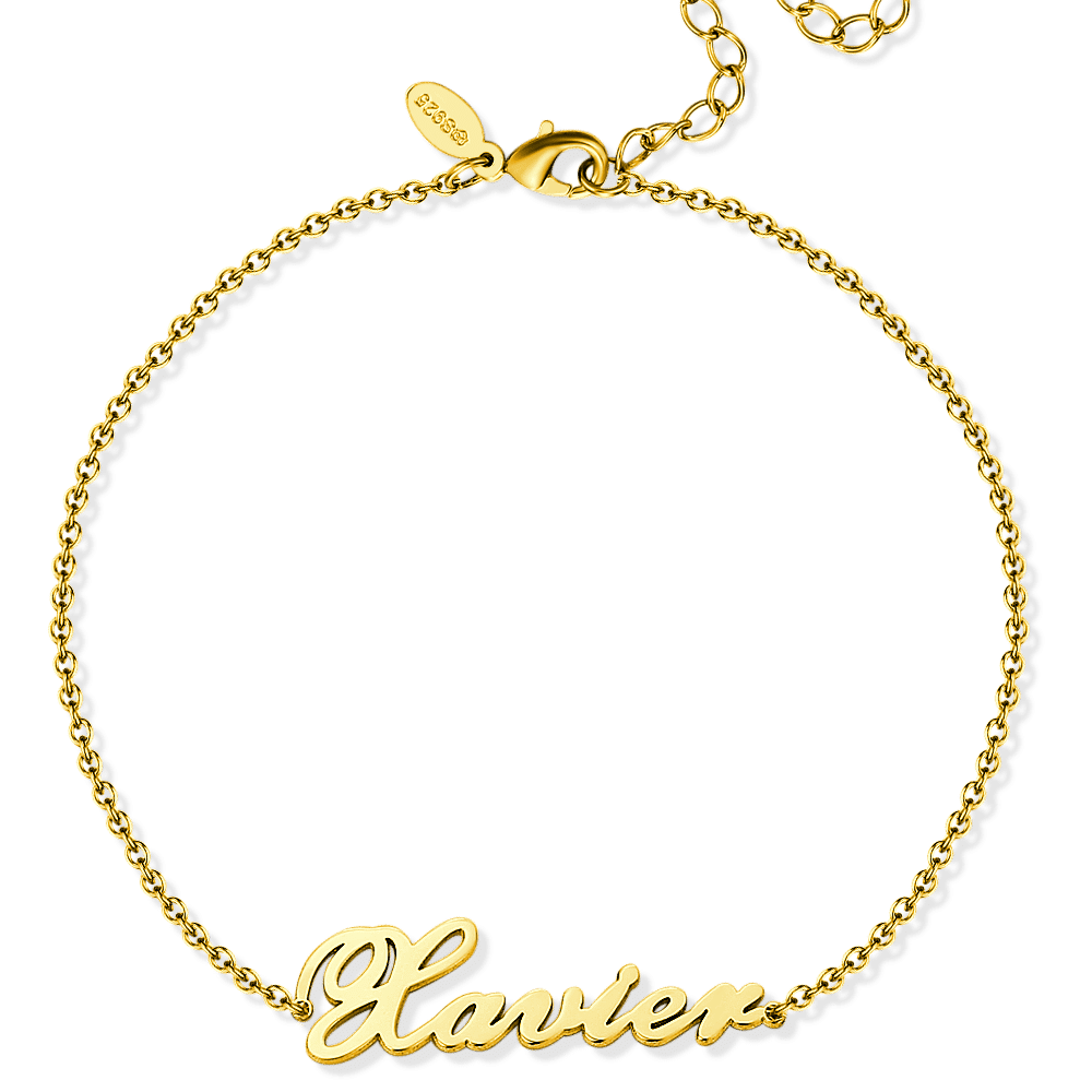 Personalized Name Anklet 14k Gold Plated - Golden
