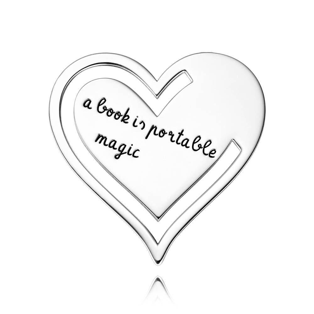 Personalised Engraved Heart-shaped Bookmark - Golden