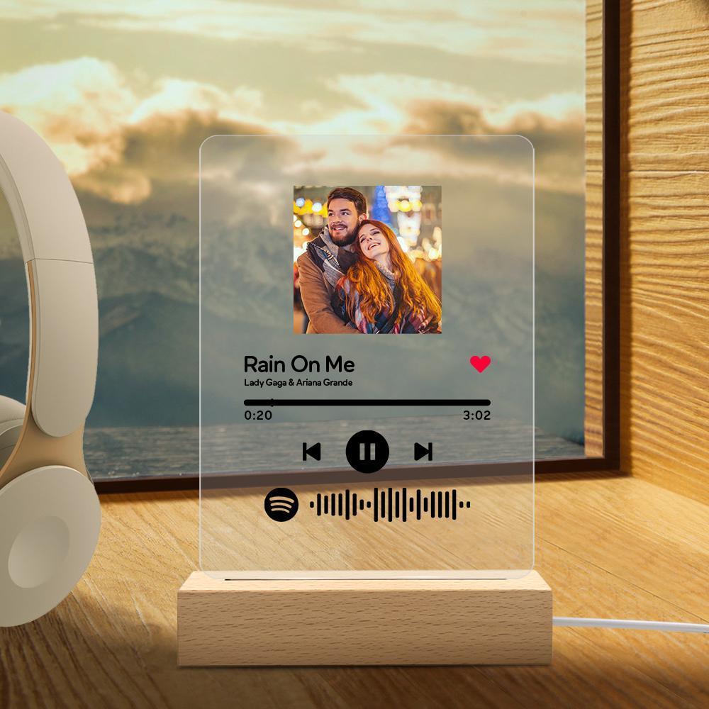Scannable Spotify Code Plaque Keychain Music and Photo Acrylic, Song Keychain 2.1in*3.4in (5.4*8.6cm)