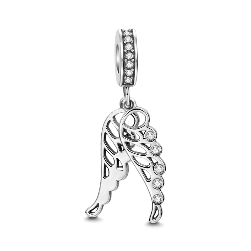 Angel Wings with Soufeel Crystal Dangle Charm Silver