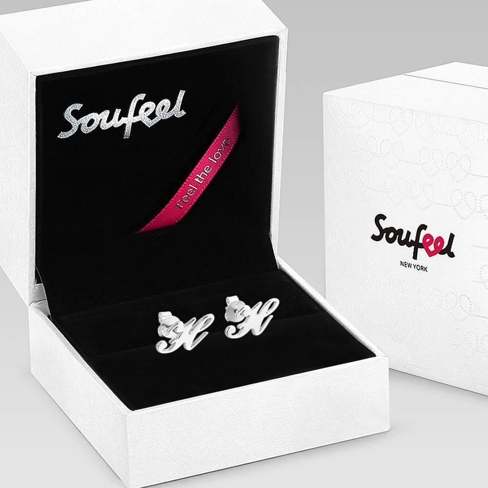 Initial Name Earrings Silver