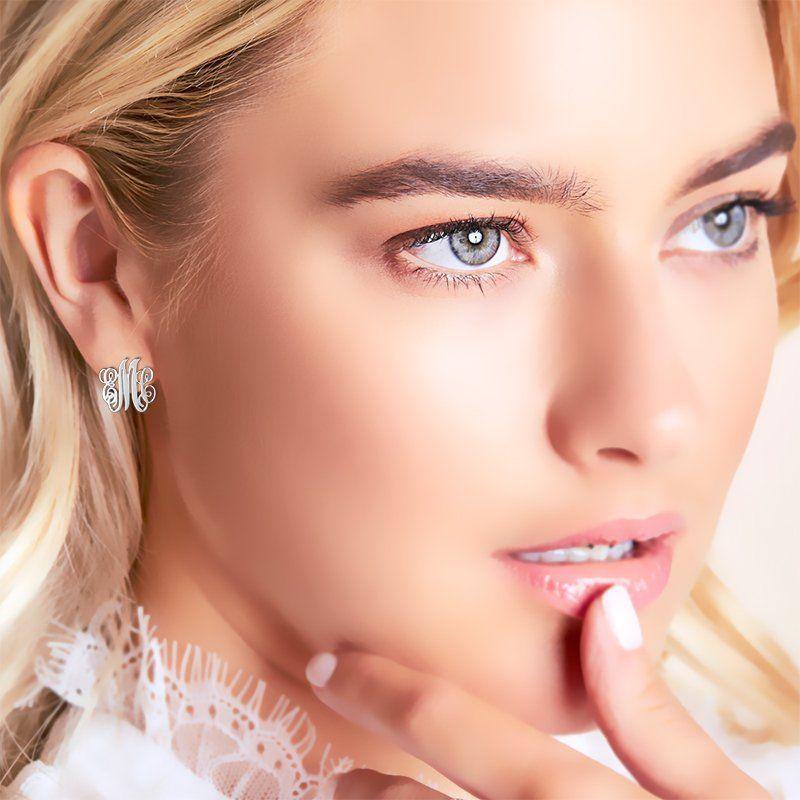 Monogram Earrings Silver