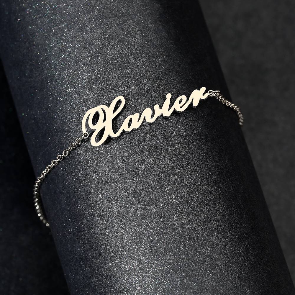 Personalized Name Anklet Sterling Silver