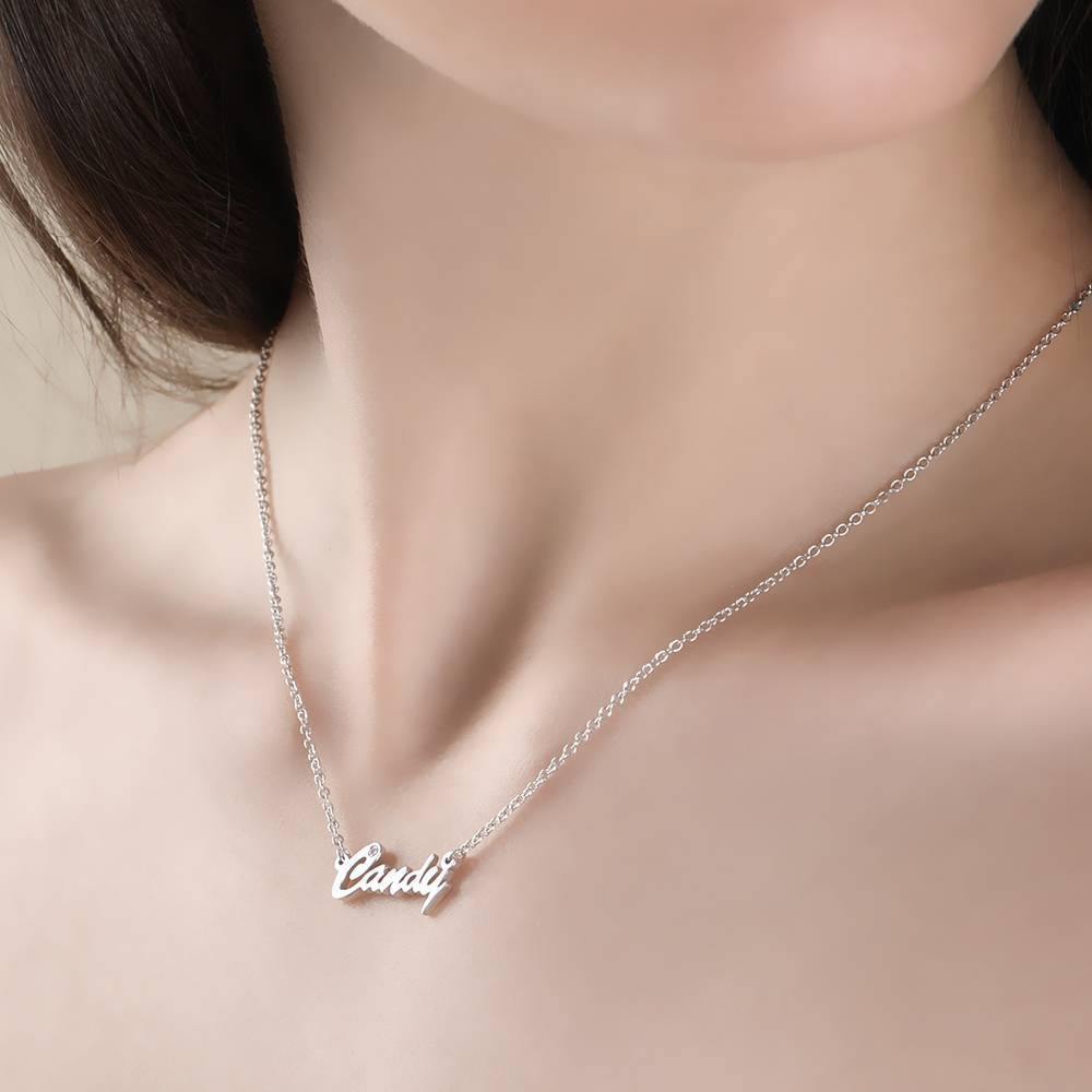 0.02ct Diamond Name Necklace Silver