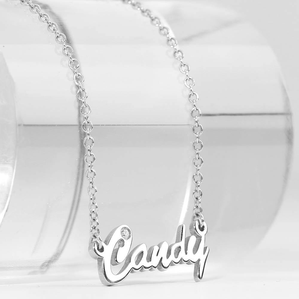 0.02ct Diamond Name Necklace Silver