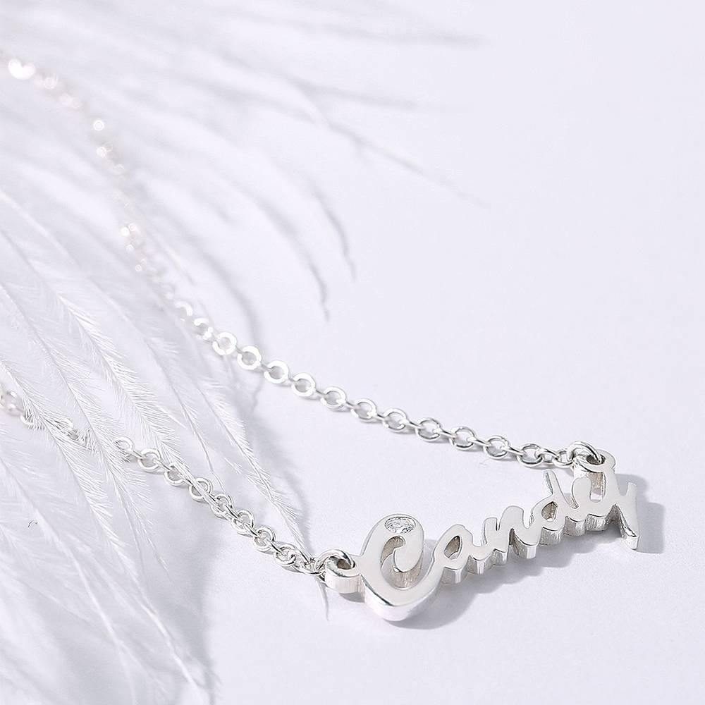 0.02ct Diamond Name Necklace Silver