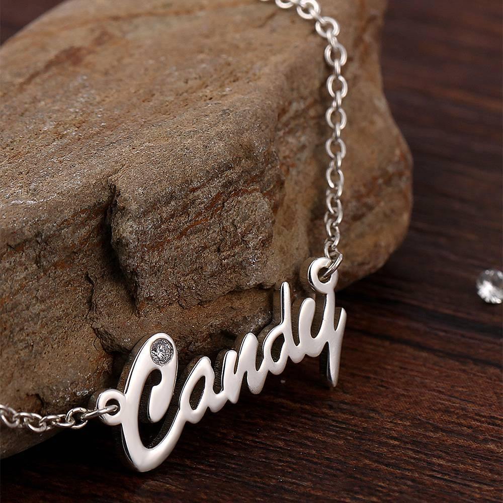 0.02ct Diamond Name Necklace Silver