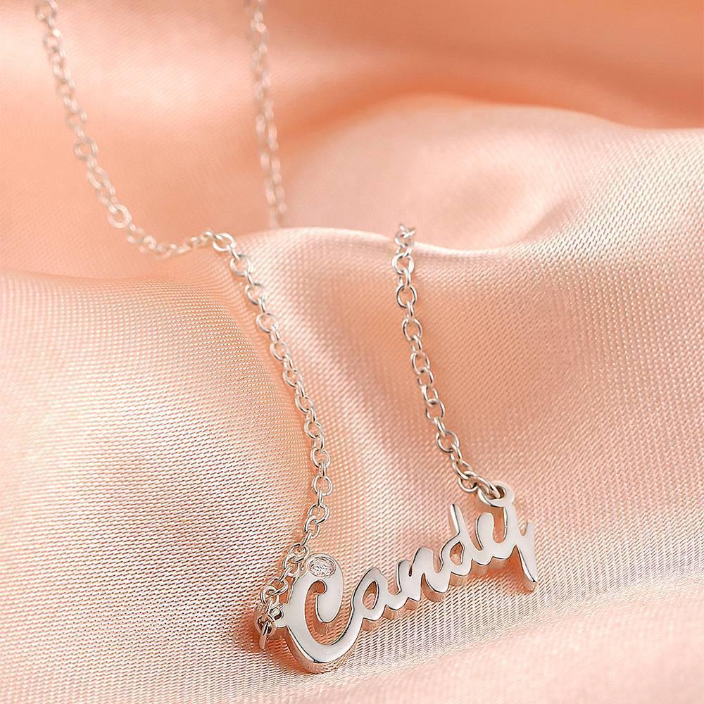 0.02ct Diamond Name Necklace Silver