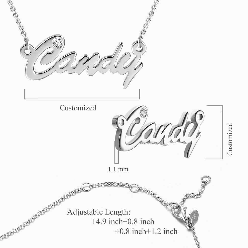 0.02ct Diamond Name Necklace Silver