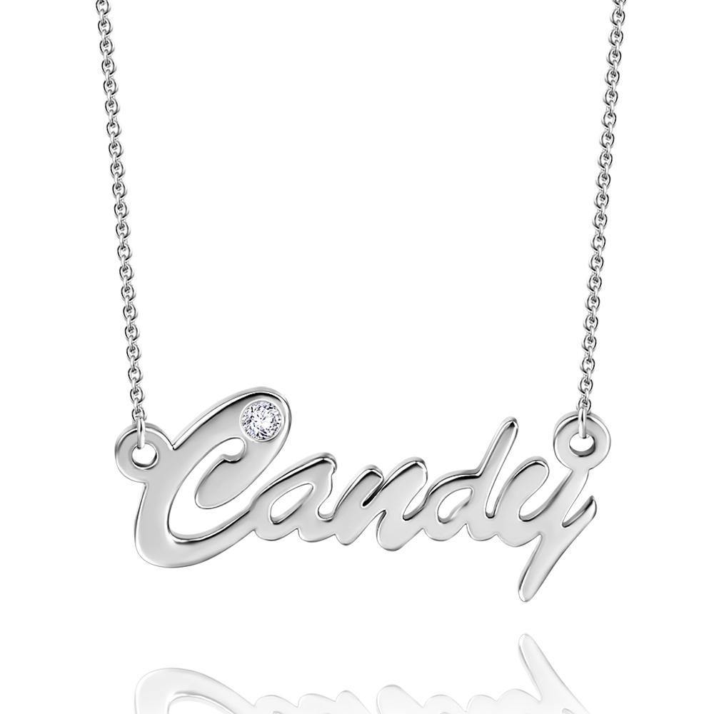 0.02ct Diamond Name Necklace Rose Gold Plated Silver